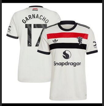 Men manchesterunited 17 Garnacho Third white 2024 25 Season Jersey